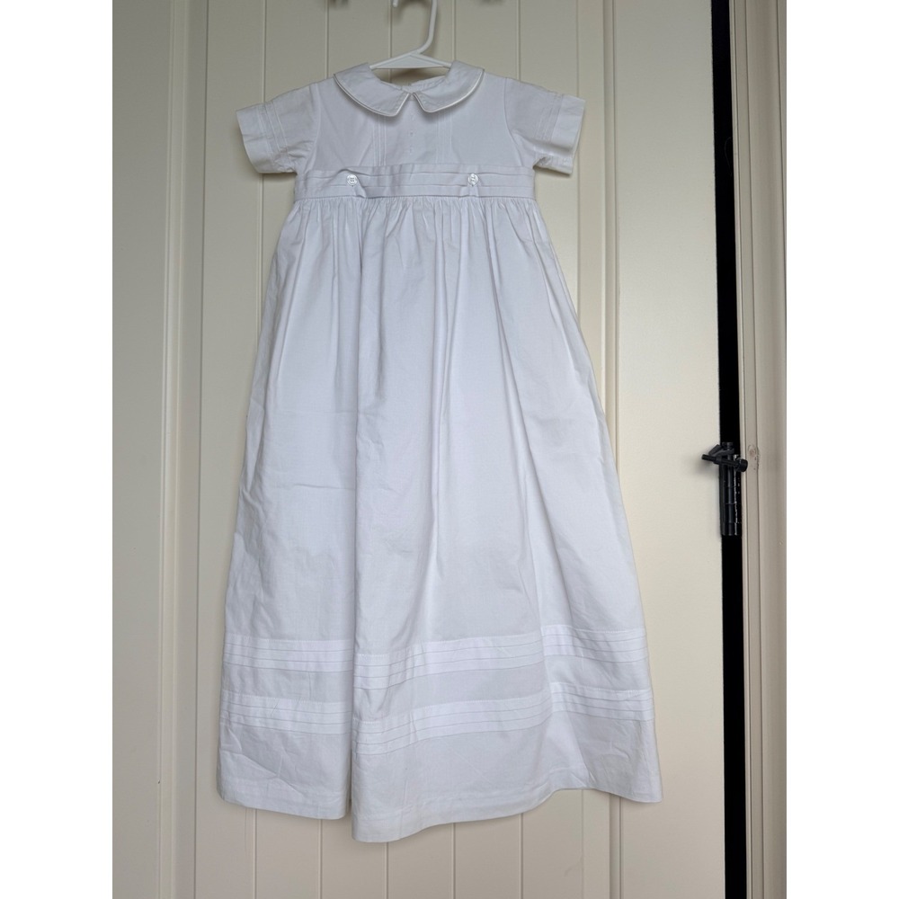 Bella Bliss White Cotton Christening Gown Romper Set Boys 12M Baptism Formal